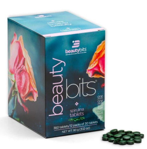 Plant-based spirulina tablets.