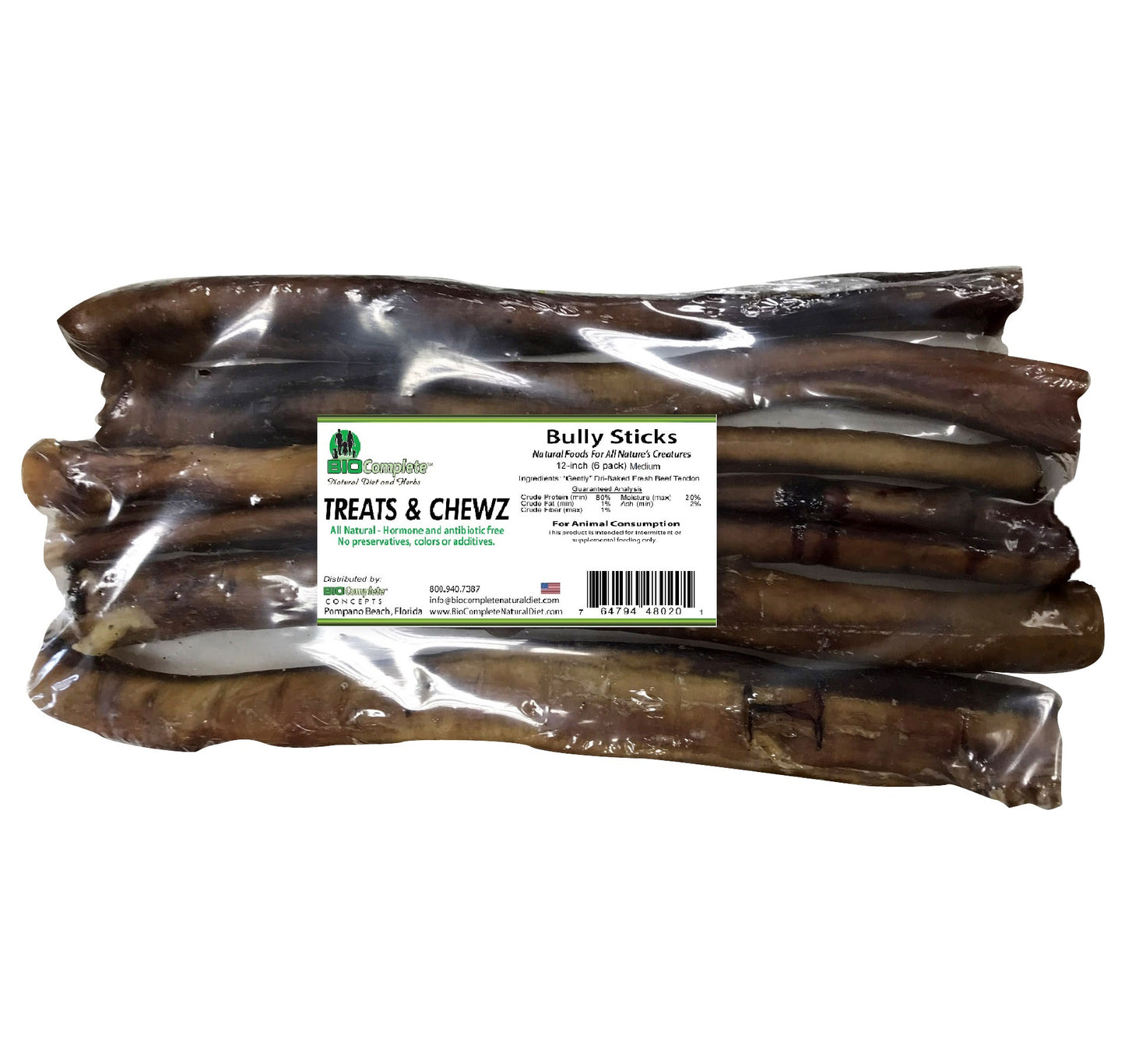 BioComplete Natural Baked Bully Sticks 12" 1 pk or 6 pk
