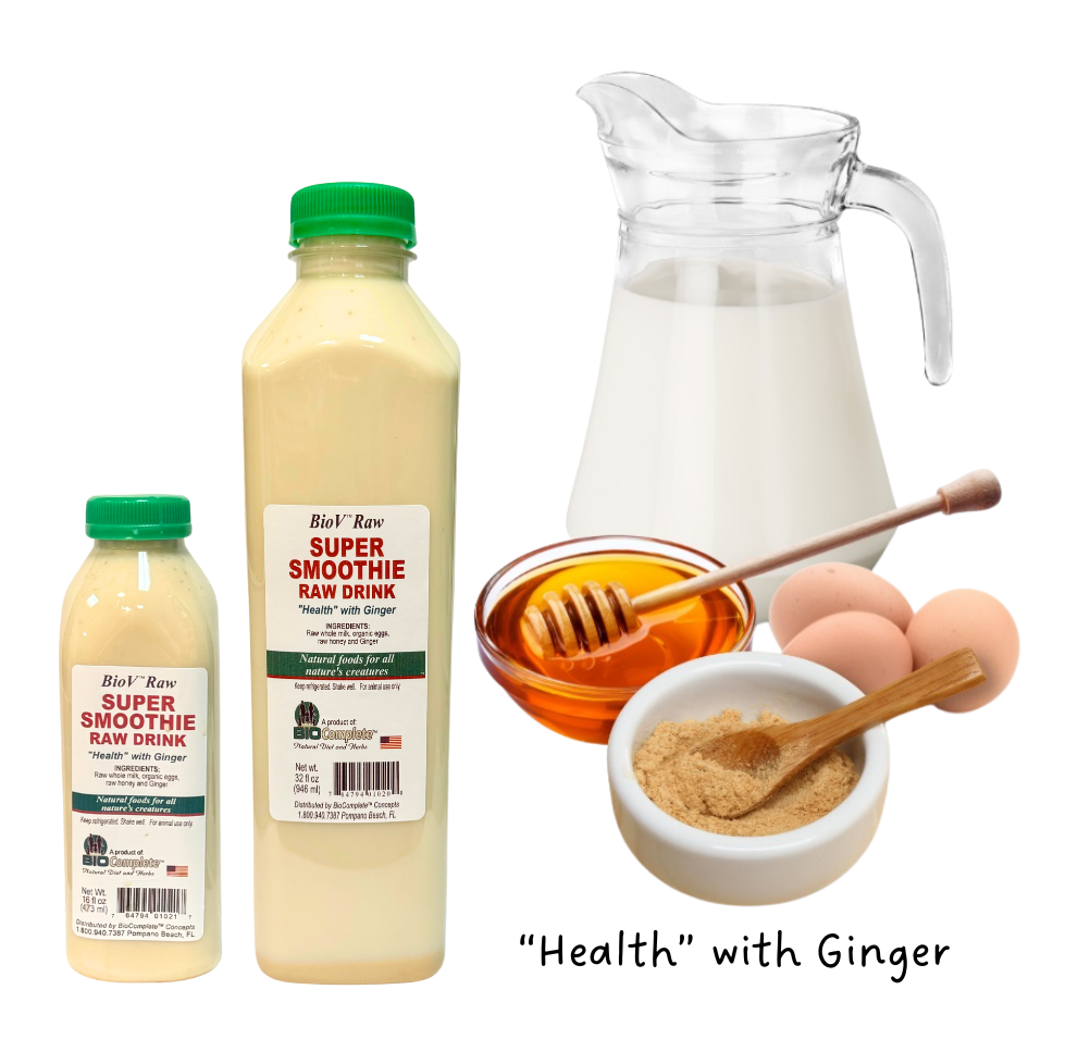 BioV Raw Super Raw Drink "Health" Frozen Smoothie with nutrient-rich ingredients.