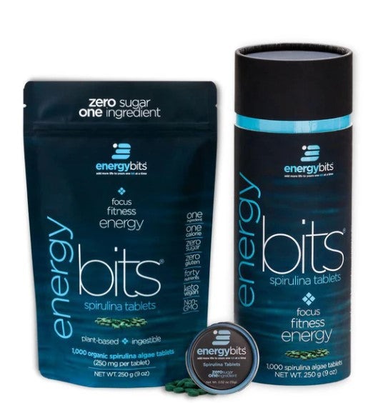 Spirulina tablets by ENERGYbits – natural green superfood.