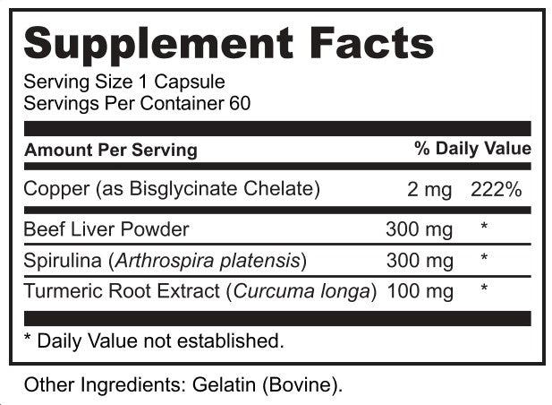 Copper-only formula – FIQ Recuperate IQ Boron-Free capsules.