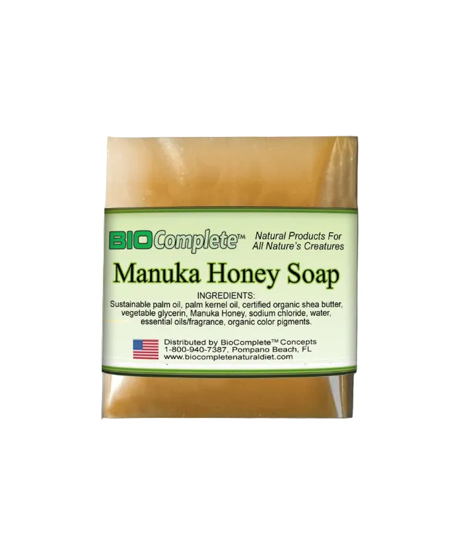 Packaged BioComplete Manuka Honey Soap bar.
