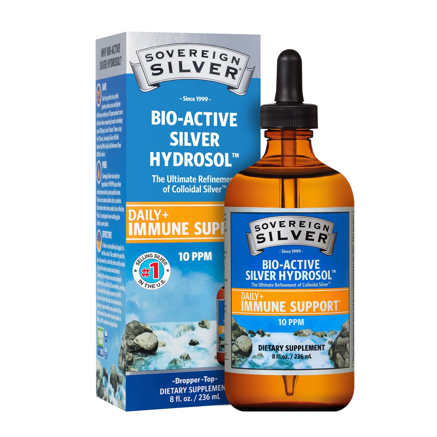 Daily immune supplement featuring purified silver particles