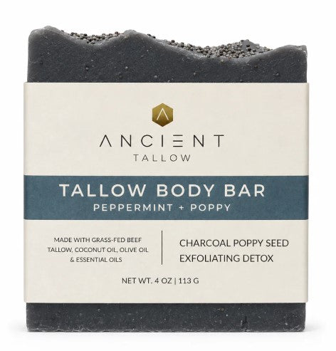 Ancient Tallow Peppermint and Poppy Exfoliating Cleansing Bar
