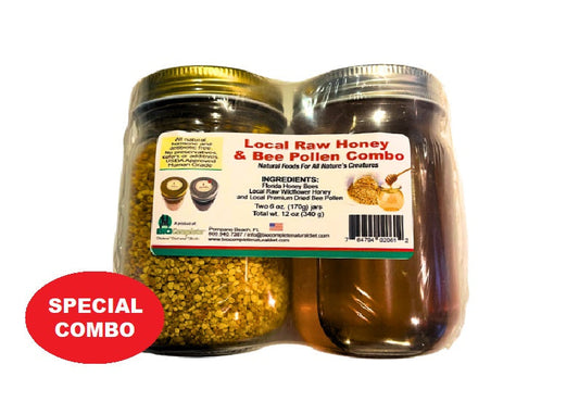 Florida Honey Bees Raw Honey and Bee Pollen Combo