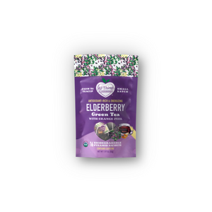 All Things Elderberry Green Tea 16 ct herbal tea bags with antioxidant-rich elderberries and green tea blend