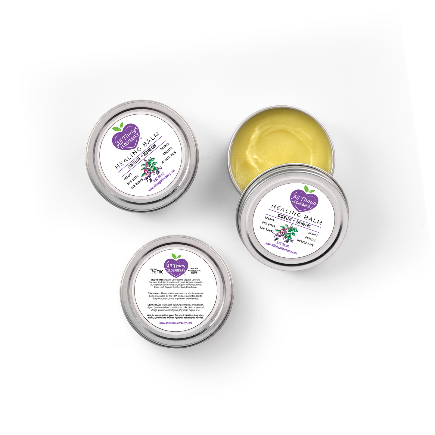 All Things Elderleaf Healing Balm natural skin care salve made with elderleaf for soothing and nourishing relief