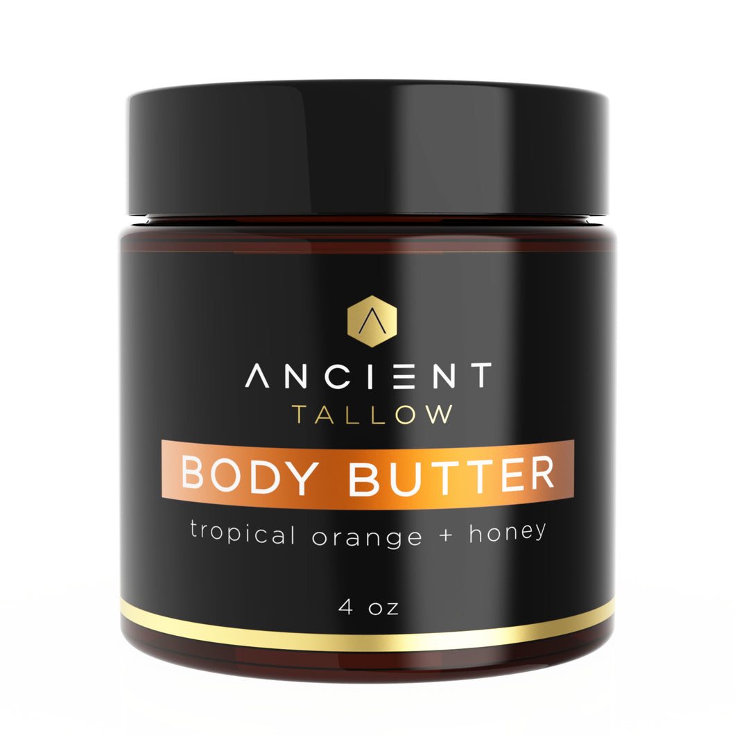 Moisturizing tallow body butter – tropical orange scent.