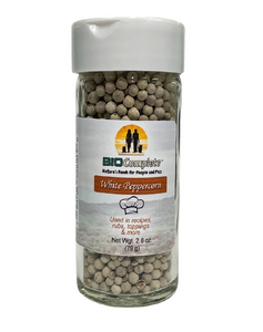 BioComplete White Peppercorn Culinary Whole - Premium Whole White Peppercorns for Cooking and Seasoning