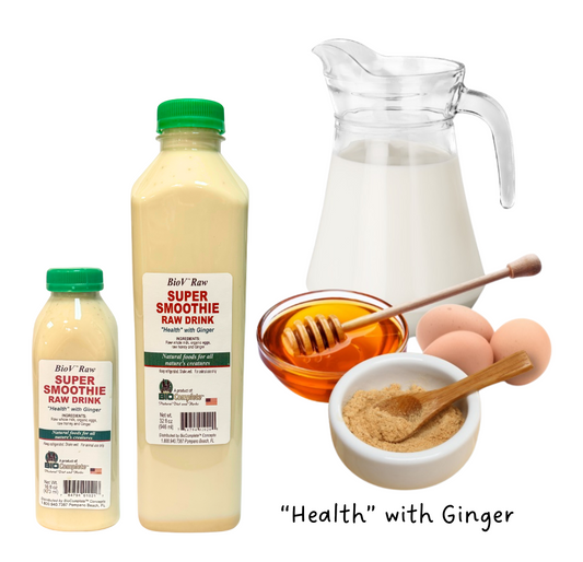 BioV Raw Super Raw Drink "Health" Frozen Smoothie with nutrient-rich ingredients.