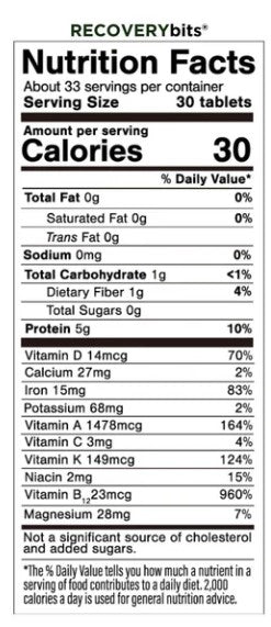 RECOVERYbits chlorella – natural detox and recovery supplement.