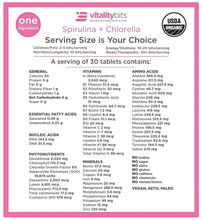 Load image into Gallery viewer, VITALITYbits spirulina and chlorella tablets – algae superfood supplement.