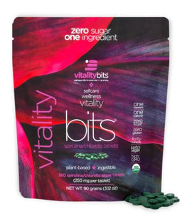 Plant-based nutrition from VITALITYbits – spirulina and chlorella blend.