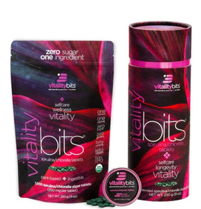 VITALITYbits algae tablets – supports energy, detox, and immunity.