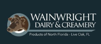 Logo of Wainwright Dairy & Creamery featuring a cow, indicating they are a dairy product from North Florida.