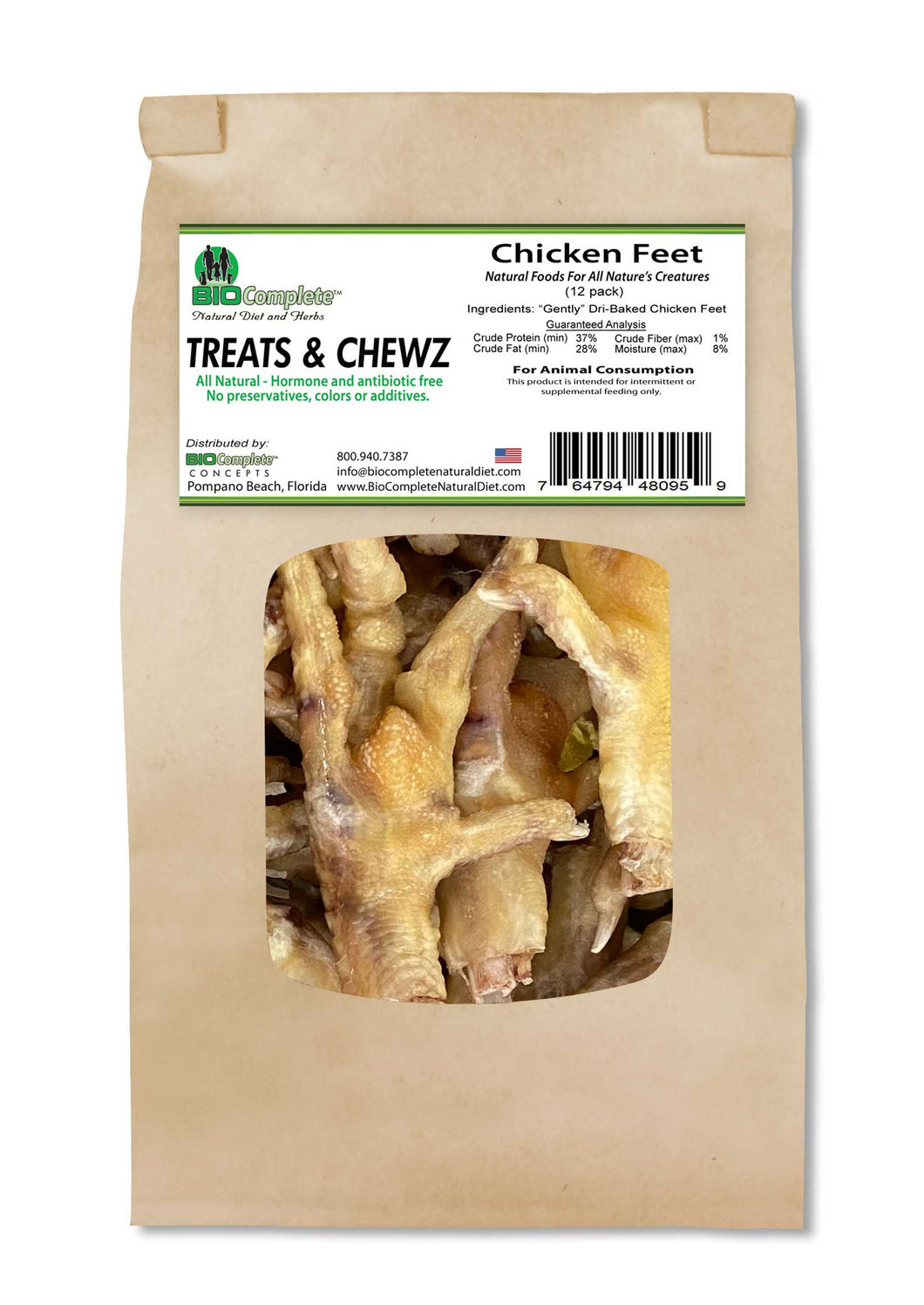 BioComplete™ Natural Baked Chicken Feet 12 Pack