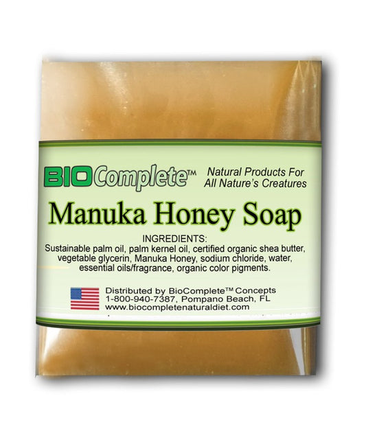 Packaged BioComplete Manuka Honey Soap bar.